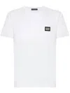 Dolce & Gabbana Dolce&gabbana White Crewneck T Shirt With Logo Plaque In White
