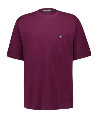 Dolce & Gabbana Logo-plaque T-shirt In Pink