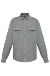Dolce & Gabbana Logo Tag Curved Hem Shirt In Charcoal