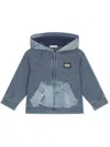 Dolce & Gabbana Zip-up Cotton Hoodie In Blue
