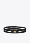 Dolce & Gabbana Logo-plaque Double-strap Belt In Black