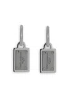 Dolce & Gabbana Logo-engraved Tag Earrings In Silver
