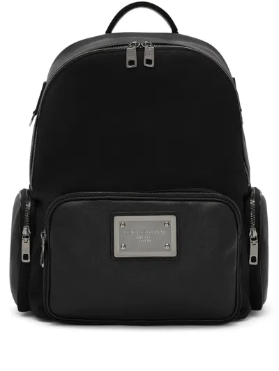 Dolce & Gabbana Logo-plaque Backpack In Black