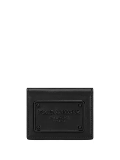 Dolce & Gabbana Logo-tag Leather Bi-fold Wallet In Black