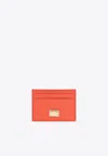 Dolce & Gabbana Tri-fold Logo Plaque Leather Wallet In Red