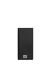 Dolce & Gabbana Calfskin Vertical Wallet With Logo Tag In Black