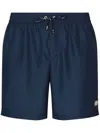 Dolce & Gabbana Medium Beach Boxer Made Of Lightweight Nylon With Metal Logo Plaque In Blue