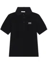 Dolce & Gabbana Logo-tag Piqué Polo Shirt In Black