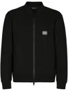 Dolce & Gabbana Technical Piqué Jacket With Branded Tag In Black