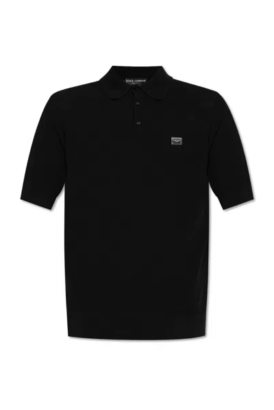 Dolce & Gabbana Cotton Polo Shirt In Black