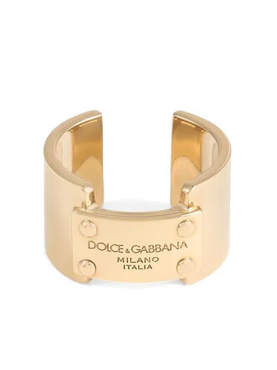 Dolce & Gabbana Logo-tag Ring In Gold