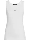 Dolce & Gabbana Fine-rib Jersey Tank Top With Dg Logo Pin In White