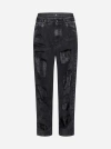 DOLCE & GABBANA LOGO-TAPE AND RIPS JEANS