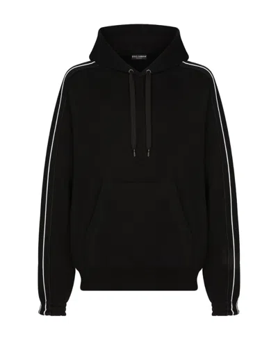 Dolce & Gabbana Logo-tape Hoodie In Black