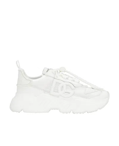 Dolce & Gabbana Logo Thick Sole Low-cut Casual Sneakers In White