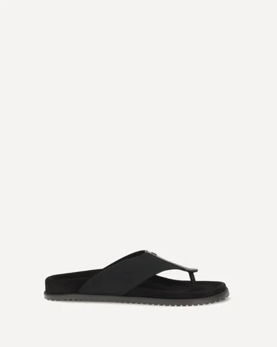 Dolce & Gabbana Logo Thong Sandals In Black