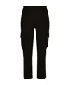 Dolce & Gabbana Logo-plaque Cargo Trousers In Black