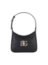 Dolce & Gabbana Curved Black Bag With Gold Logo Accents In Black