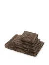 Dolce & Gabbana Set 5 Terry Cotton Towels In Brown