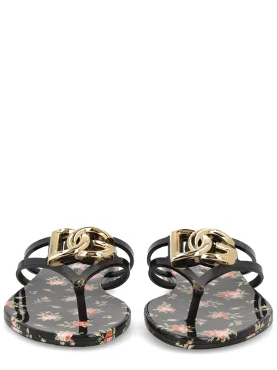 Dolce & Gabbana Logo Tpu Slide Sandals In Multicolor