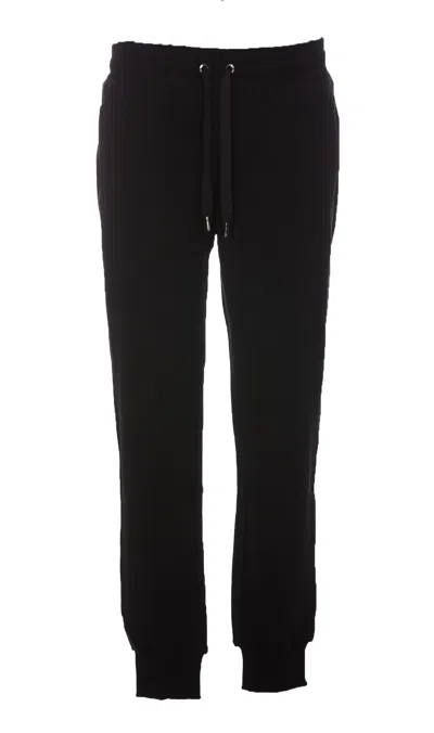 Dolce & Gabbana Drawstring Waist Ribbed Track Pants In Black