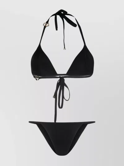 DOLCE & GABBANA LOGO TRIANGLE HALTER NECK BIKINI