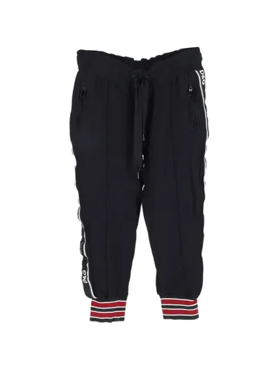 Pre-owned Dolce & Gabbana Logo-trimmed Track Pants In Black