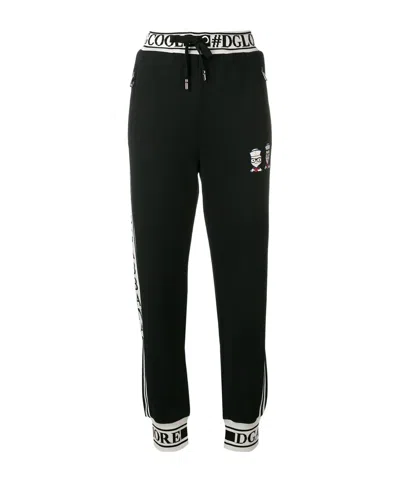 Dolce & Gabbana Logo Trimmed Track Trousers In Black