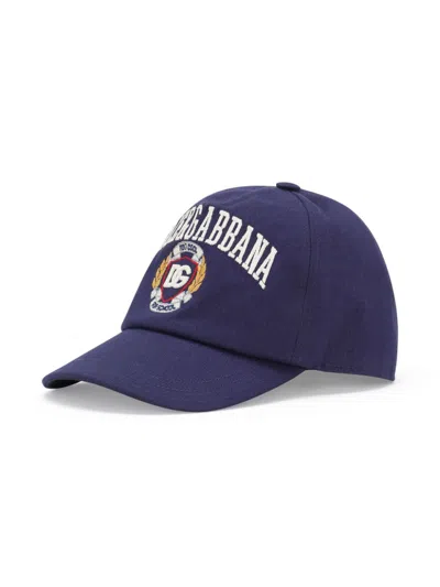 Dolce & Gabbana Kids' Logo Twill Baseball Cap In Blue