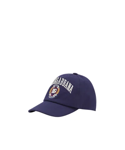 Dolce & Gabbana Logo Twill Baseball Cap In Blue