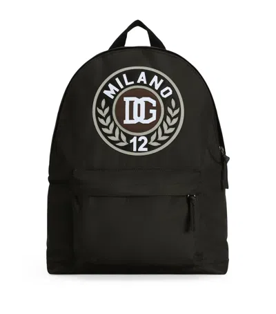 Dolce & Gabbana Kids' Logo Varsity Backpack In Black