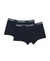 Dolce & Gabbana Set Of Two Cotton Boxers With Logoed Elastic Band In Blue