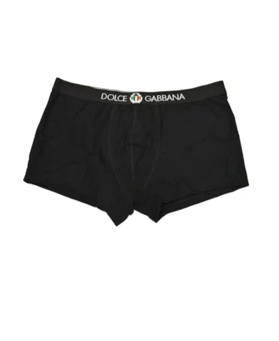Dolce & Gabbana Logo-waist Cotton Boxers In Black