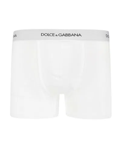 Dolce & Gabbana Logo-waist Cotton Boxers In White