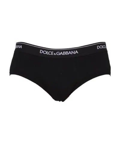 Dolce & Gabbana Dolce  Gabbana Logo Waistband 2-pack Briefs In Black