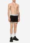 Dolce & Gabbana Cotton Blend Logo Waistband Boxer Briefs In Black