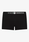 Dolce & Gabbana Two-way-stretch Cotton Jersey Boxers In Black