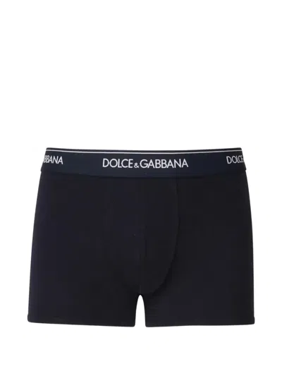 Dolce & Gabbana Logo-waistband Boxers (set Of Two) In Black