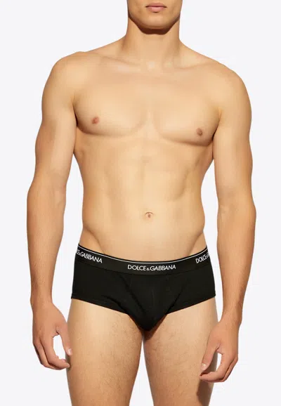 DOLCE & GABBANA LOGO WAISTBAND BRIEFS - SET OF 2
