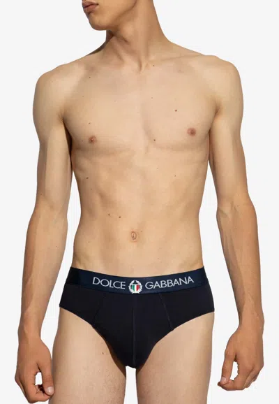 Dolce & Gabbana Logo Waistband Briefs In Black