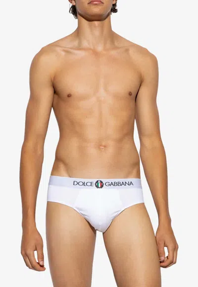 Dolce & Gabbana Logo Waistband Briefs In White