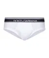 Dolce & Gabbana Logo-waistband Cotton Briefs In Blue And White