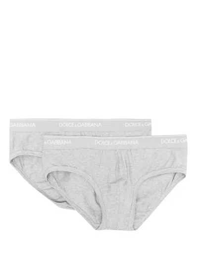 DOLCE & GABBANA LOGO-WAISTBAND COTTON BRIEFS (PACK OF TWO)