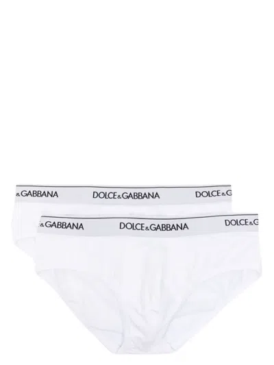 DOLCE & GABBANA LOGO-WAISTBAND COTTON BRIEFS (PACK OF TWO)