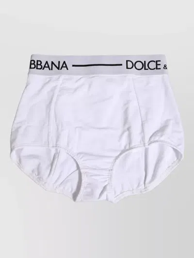 Dolce & Gabbana Logo Waistband Culotte Briefs In White