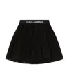 Dolce & Gabbana Tulle Midi Skirt With Branded Elastic In Black