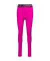 Dolce & Gabbana Logo-waistband High-rise Leggings In Pink