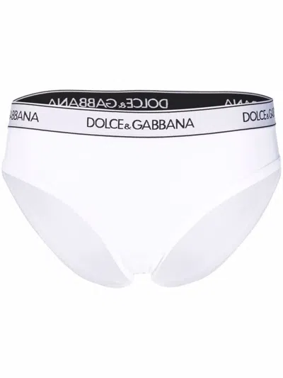 Dolce & Gabbana Logo-waistband Jersey Briefs In White