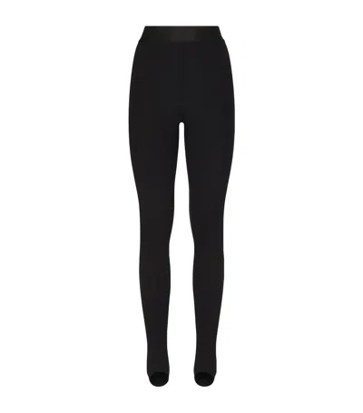 Dolce & Gabbana Technical Jersey Leggings With Branded Elastic In Black