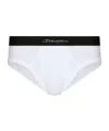 Dolce & Gabbana Logo-waistband Low-rise Briefs In White